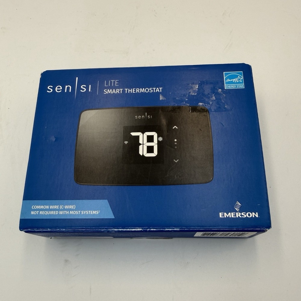 SENSI Lite Smart Thermostat ST25 Wi-FI Enabled Programmable EMERSON Black